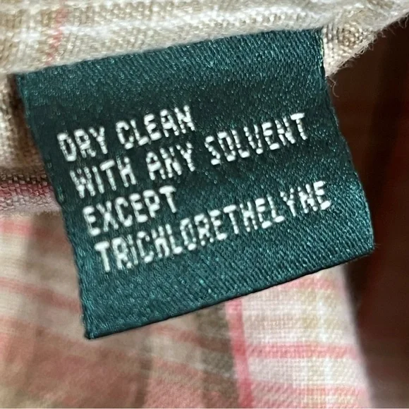 Lauren Ralph Lauren Pink Olive Plaid Linen Shirt – Size 2X Button-Up Top - Picture 7 of 9